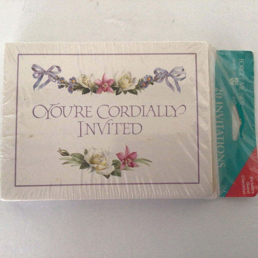 AMERICAN GREETINGS FORGET ME NOT PARTY INVITATIONS NWT